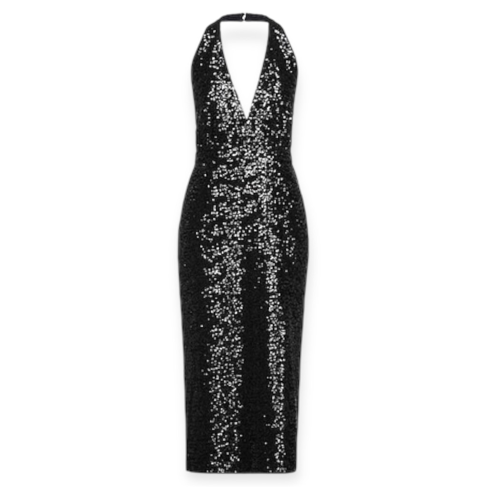 ITMFL In The Mood For Love Altair Sequin Short Dress Black Halter XS fits S NWT